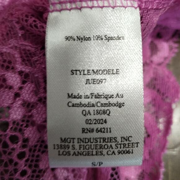 In Bloom by Jonquil Size Small Juliet Orchid Lace Halter Neck Thong Teddy NWT - Picture 6 of 8